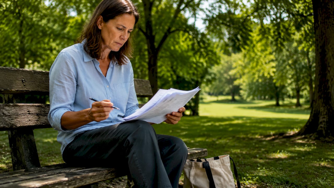 Auditor reviewing environmental compliance documents