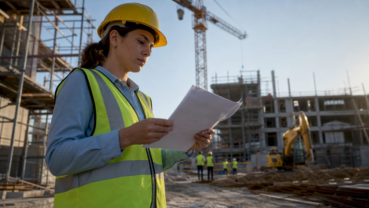 Safety analyst reviewing construction safety reports