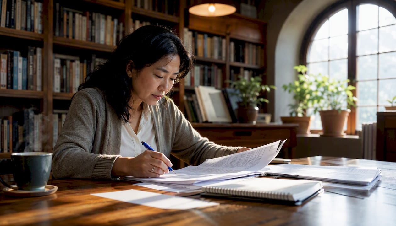 Compliance officer reviewing regulatory documents