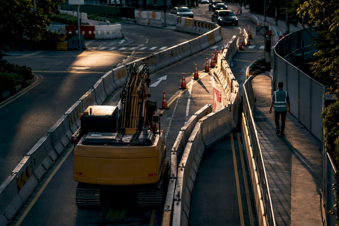 Temporary road diversion at Singapore junction