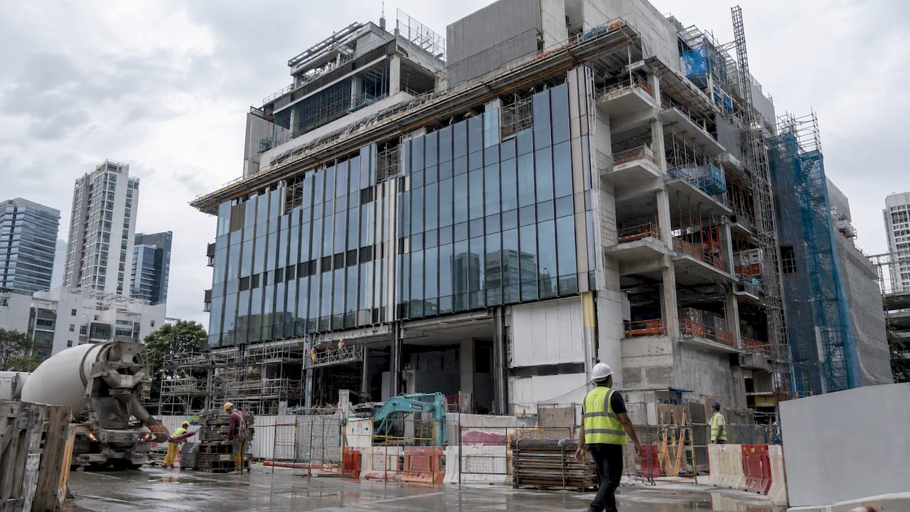 Singapore commercial building during construction